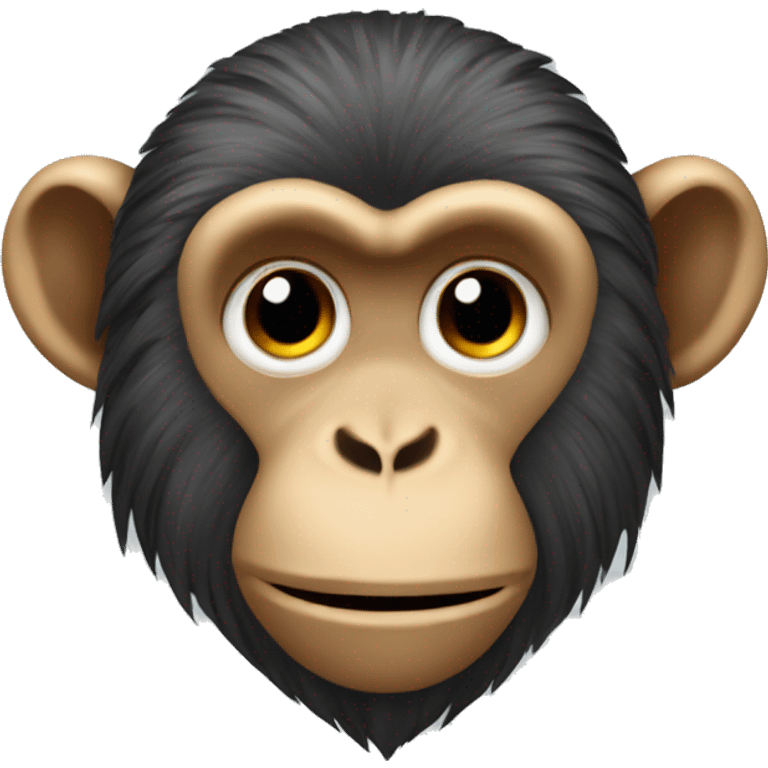 Monkey Ukrainian  crested head, long whiskers  emoji