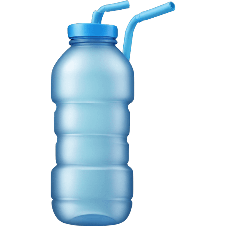 Water bottle with handle and straw emoji