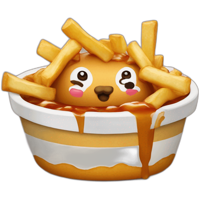 Poutine avec 2 chat emoji