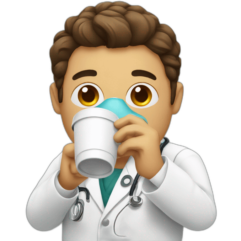 Doctor drinking coffee emoji