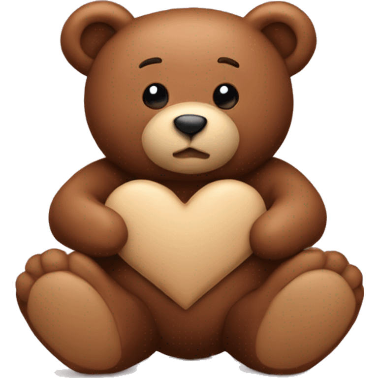 Brown heart with a teddy bear emoji