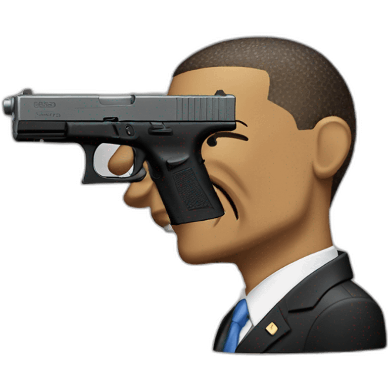 Barrack Obama holding near his head glock 19 emoji