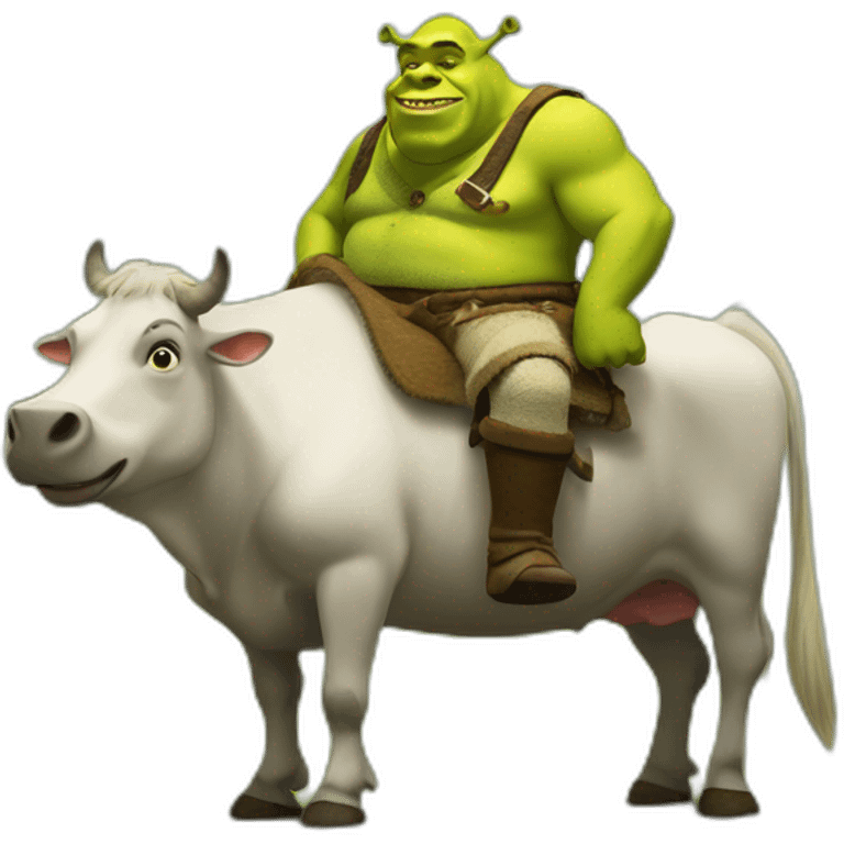 shrek sur une vache emoji