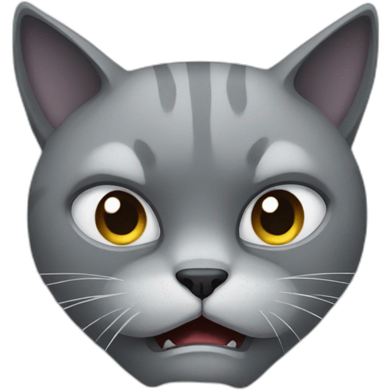 Grey cat angry emoji