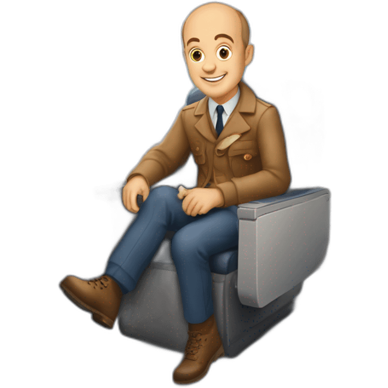 Antoine de Saint Exupery on a plane emoji