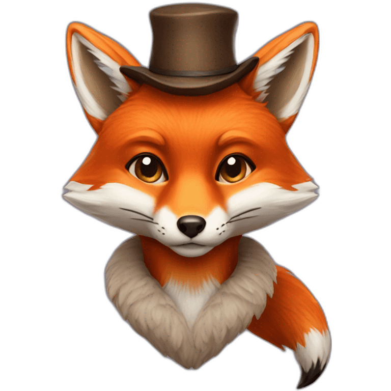 Fox with hat emoji