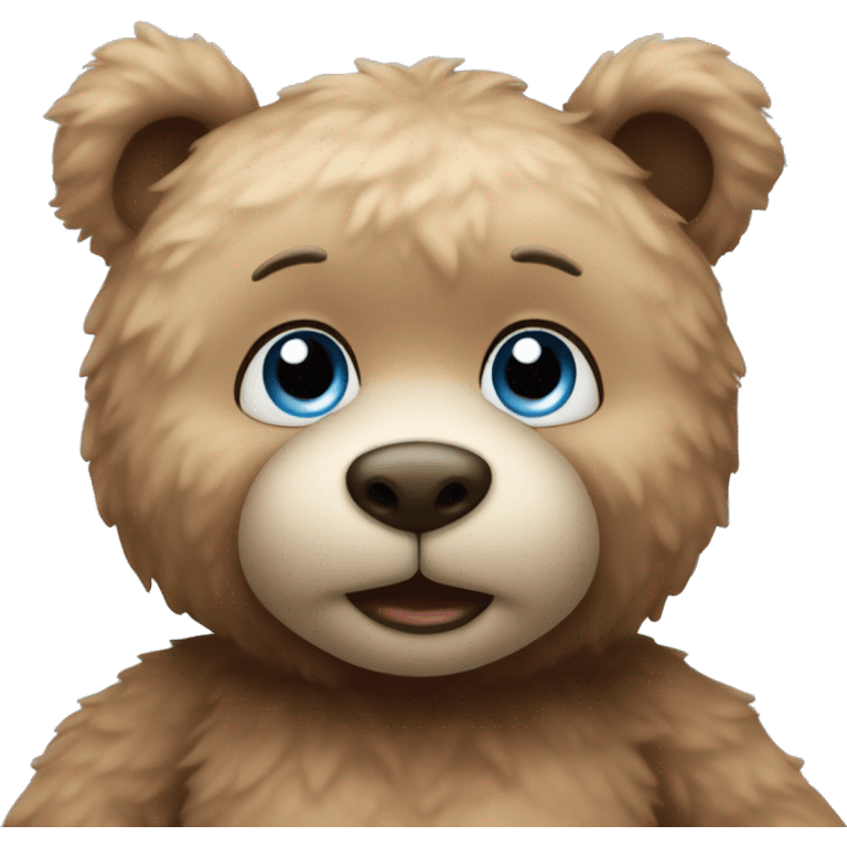 Cute teddy bear with Blue Eyes emoji