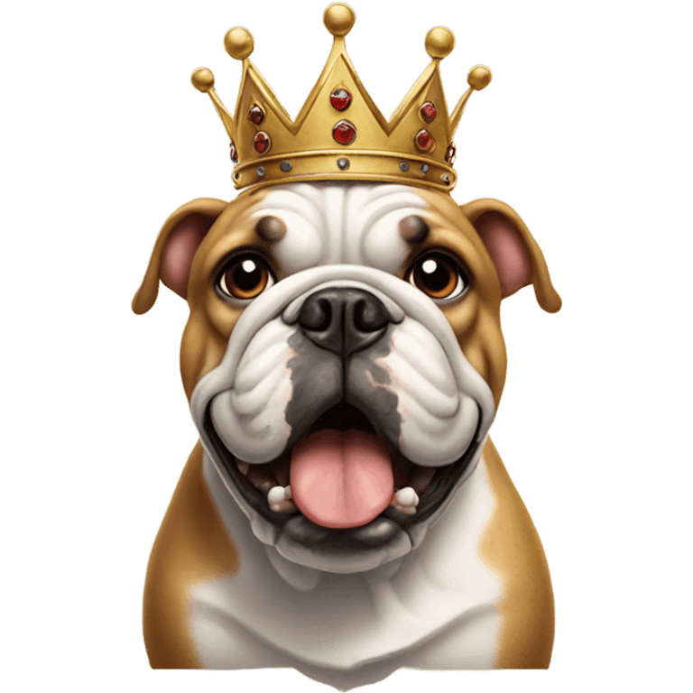 Bulldog wearing a crown emoji