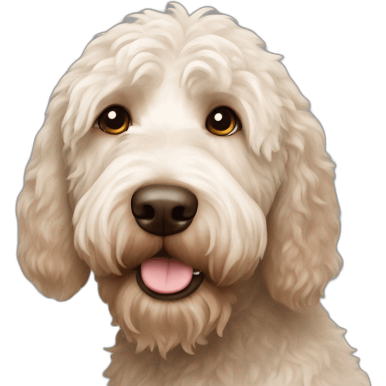 Labradoodle white with brown nose emoji