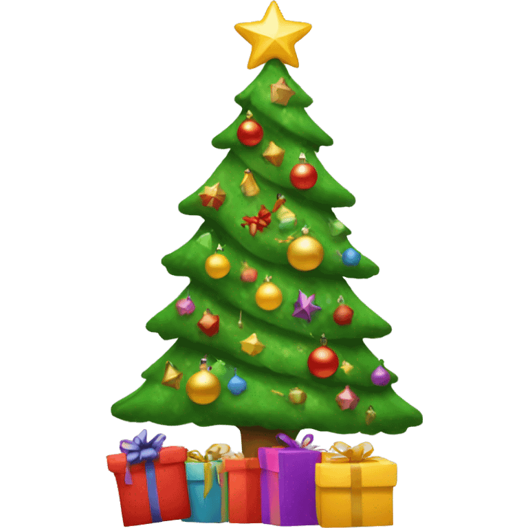 Christmas tree with lots of gifts emoji