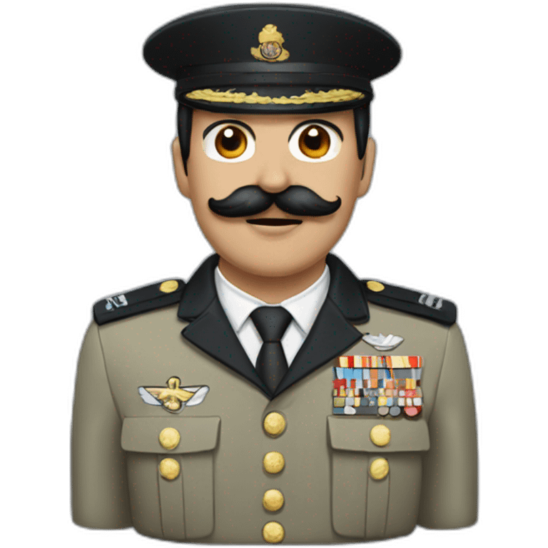 man with black hair and black toothbrush mustache in military uniform emoji