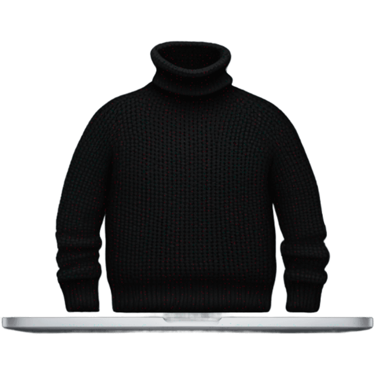 Steve Jobs black turtleneck on MacBook emoji