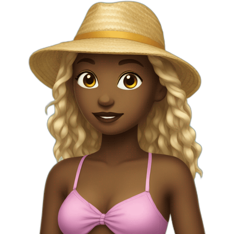 Menina na praia emoji