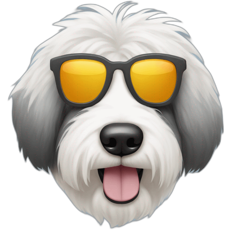 old english sheepdog with sunglasses emoji