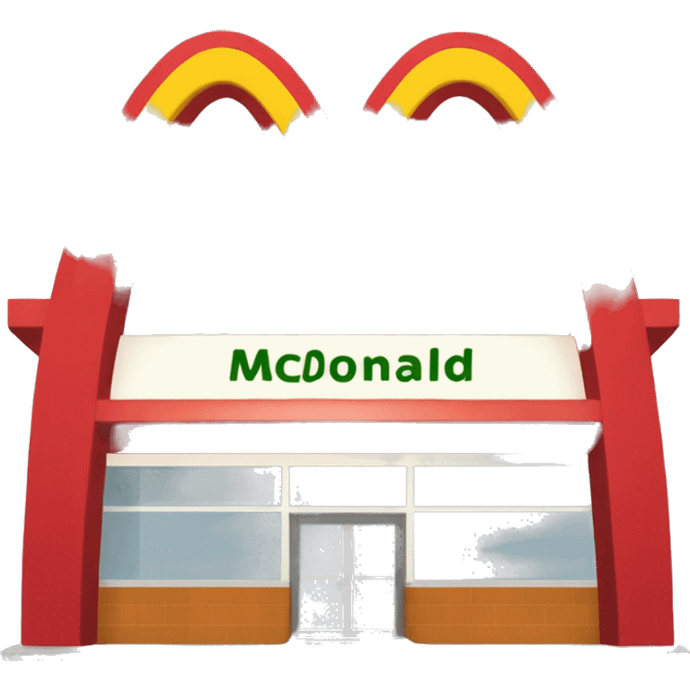 “McDonald’s store with the iconic golden arches, a red and yellow color scheme, and a simple, recognizable design that captures the essence of a fast food restaurant.” emoji