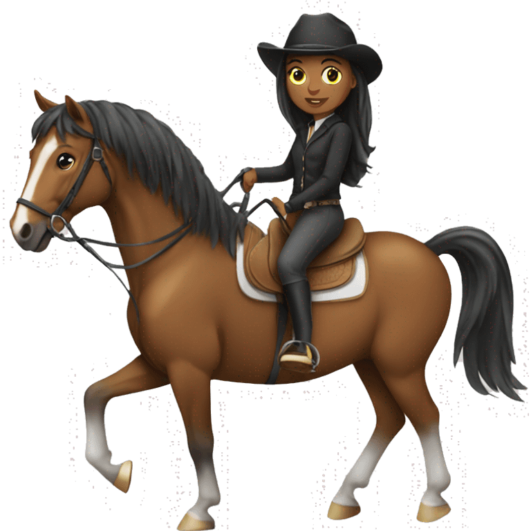 A girl in horse riding  emoji