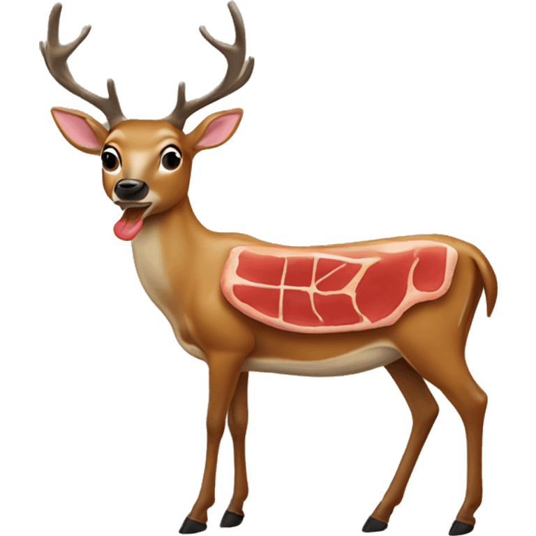 Deer grilling a steak emoji