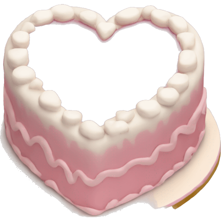 Light Pink heart birthday cake emoji