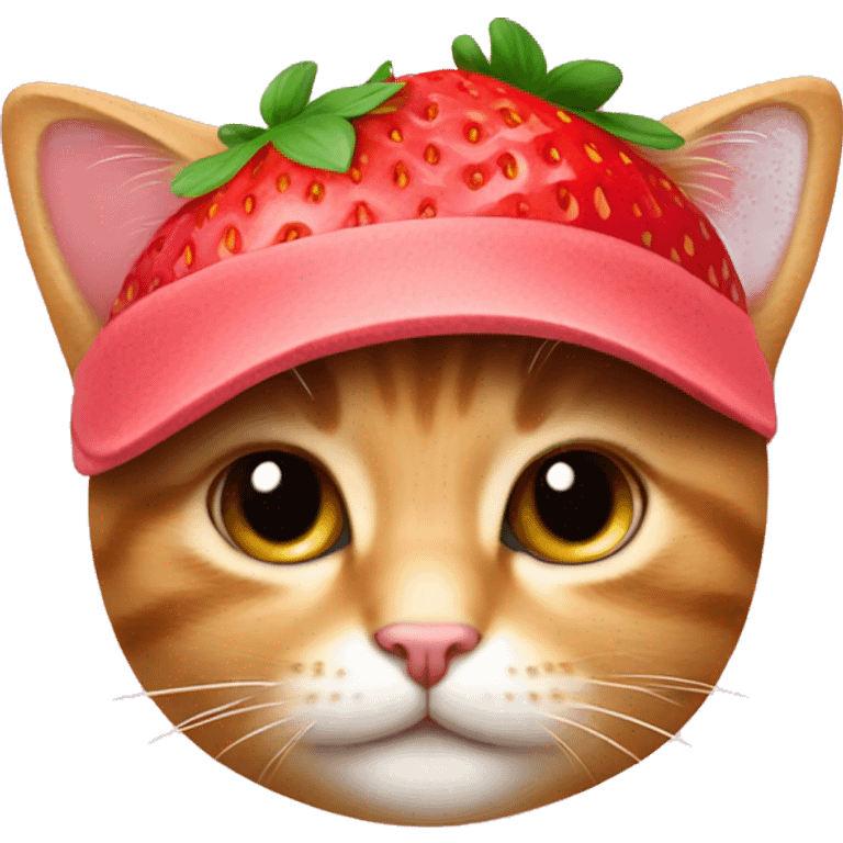 Kitty wearing a strawberry hat emoji