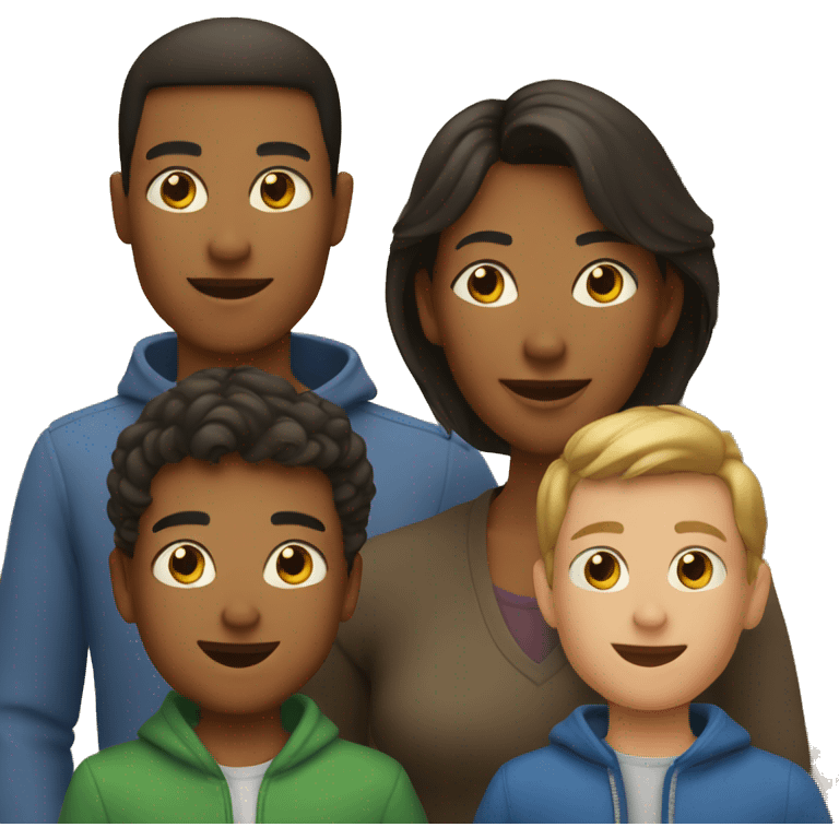 Mom and 3 sons emoji