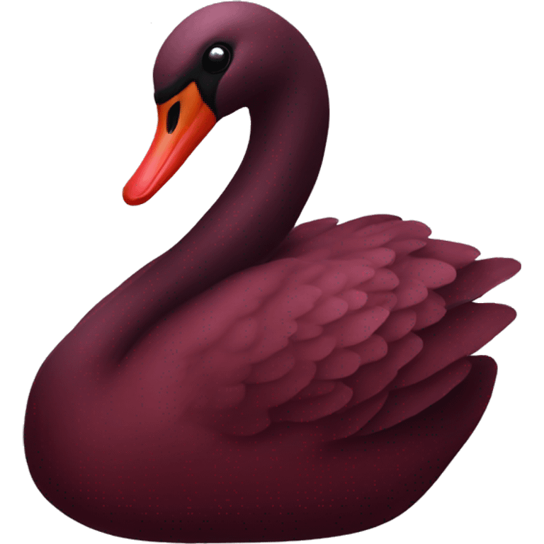 Dark red velvet swan emoji