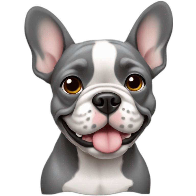 little-happy-French-bulldog-gray-color emoji