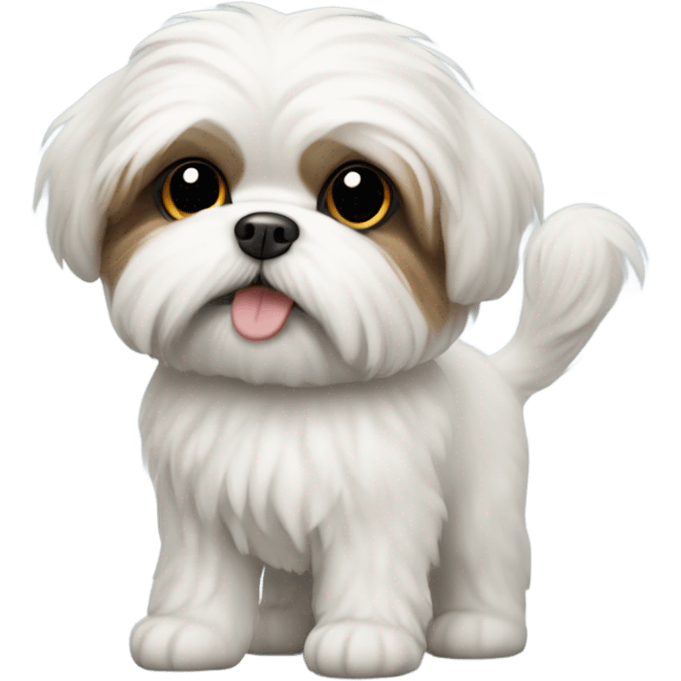 White fluffy dog, like shi tzu  emoji