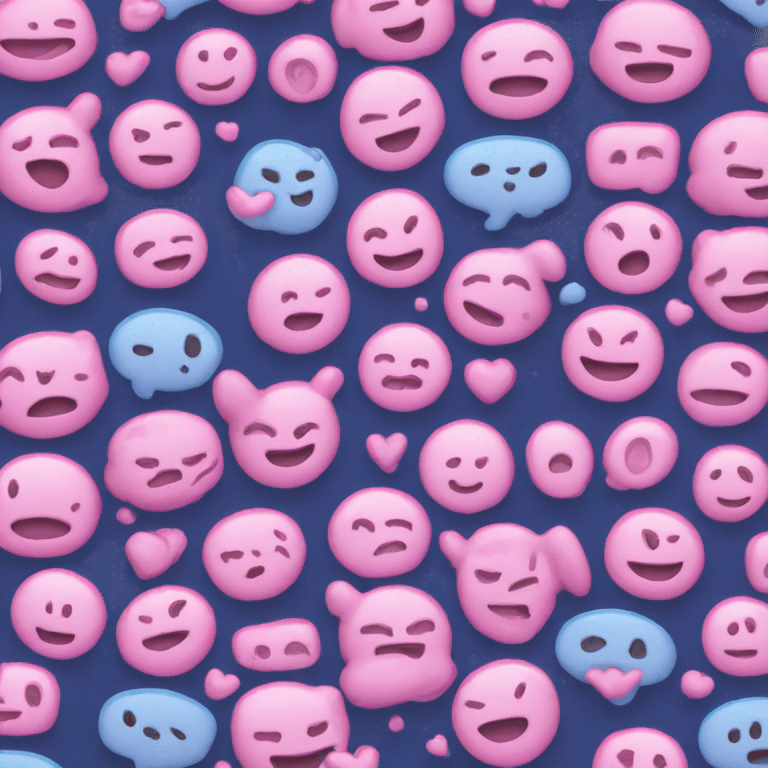 Pink and blue emoji