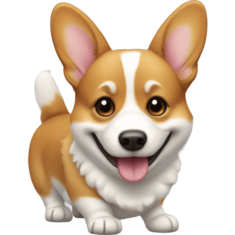 A Pembroke corgi with a cute smile emoji