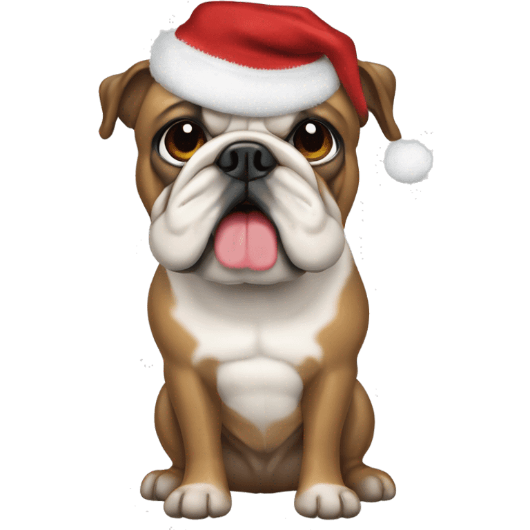 Englische Bulldogge mit Weihnachts Pullover  emoji