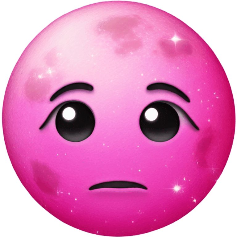 Hot pink moon with crystals  emoji