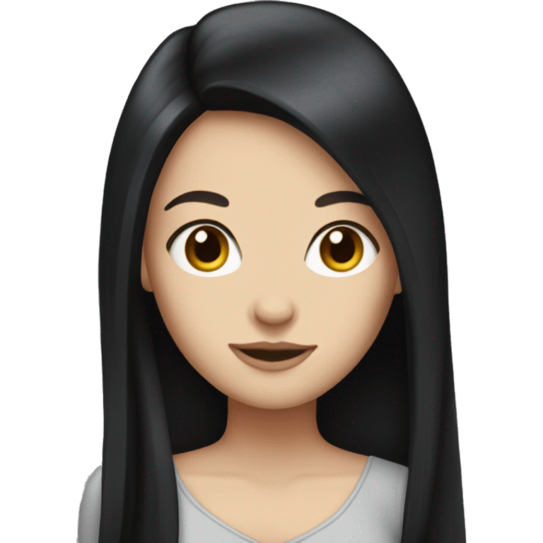 white girl with long black hair emoji