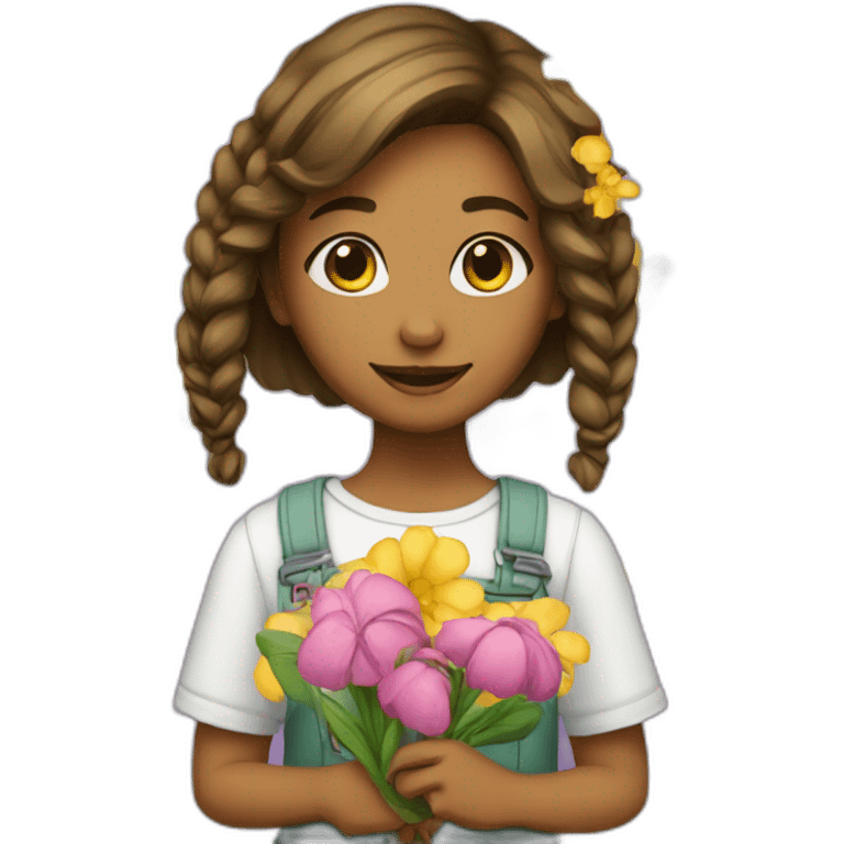 girl with flover emoji