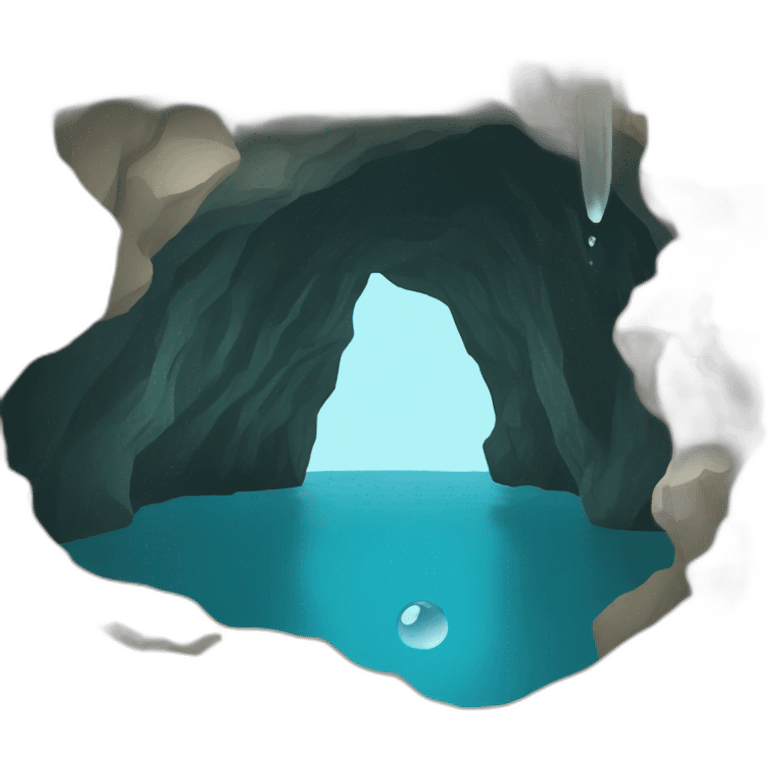 logo with water in a cave emoji