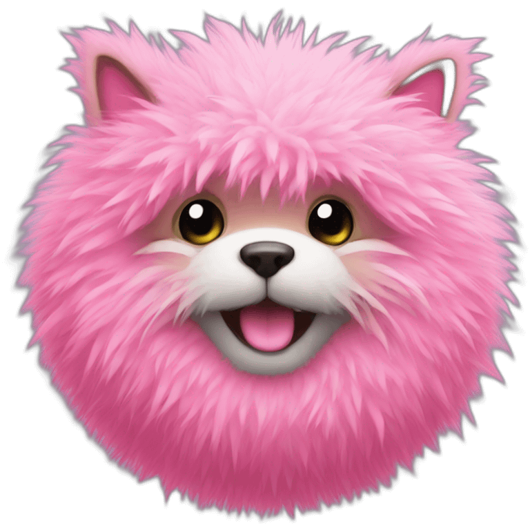 Pink furry ball emoji