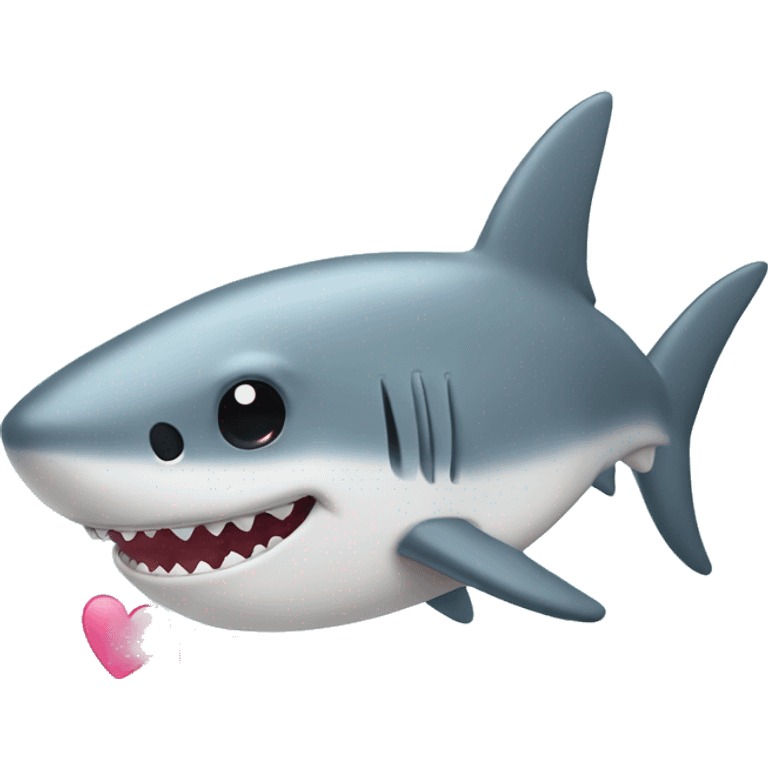 Cute shark with hearts  emoji