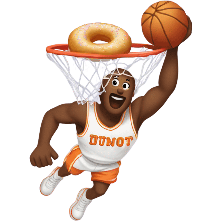 Dunking a donut basketball emoji