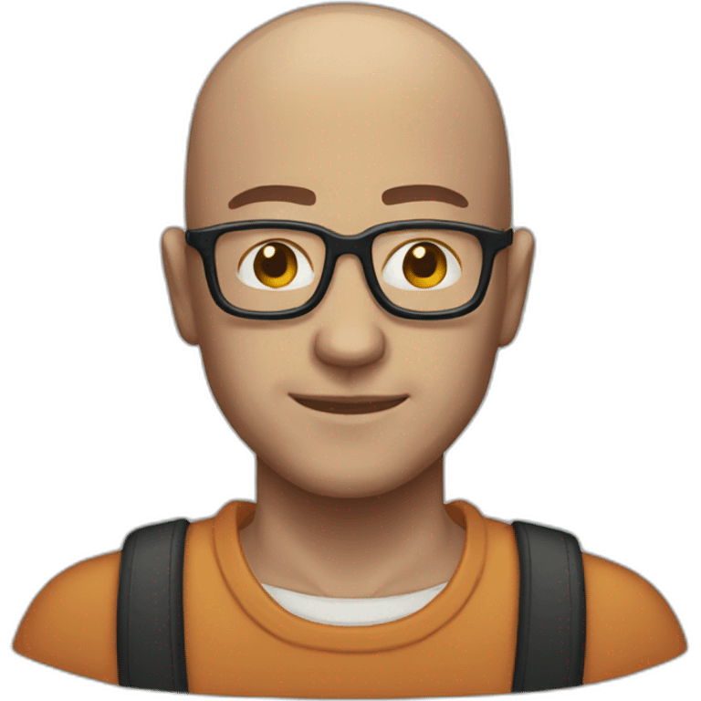 bald man glasses pixelart emoji