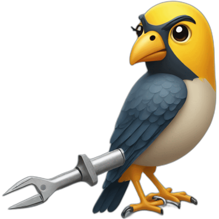 bird holding screwdriver emoji