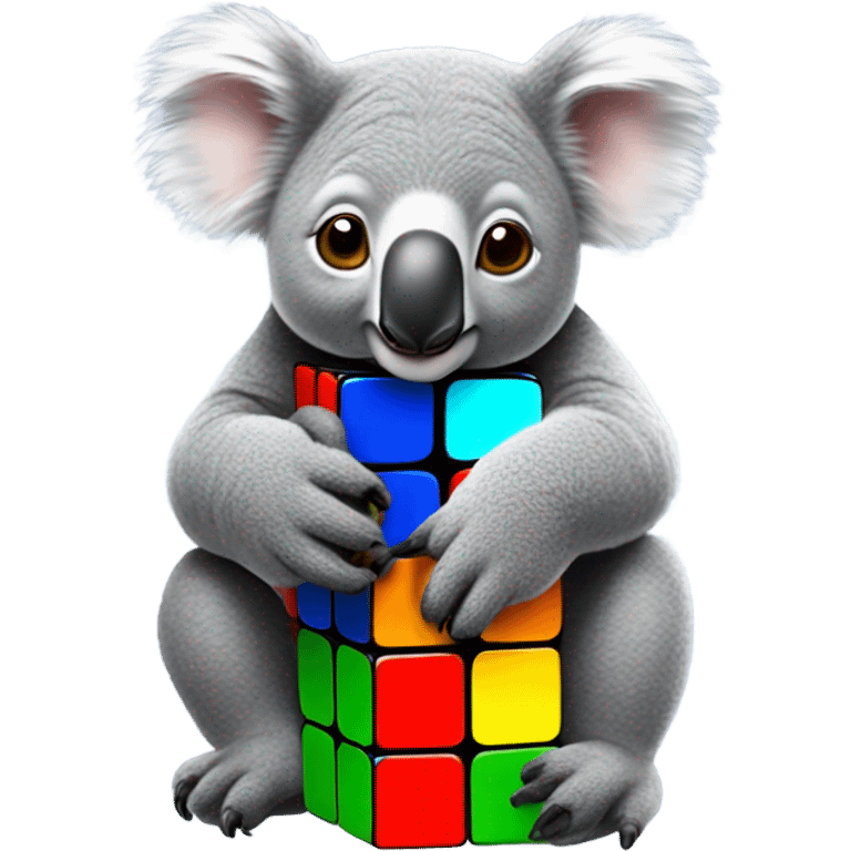 Koala solving Rubik’s cube emoji