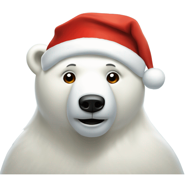 polar bear with santa hat and red scarf emoji