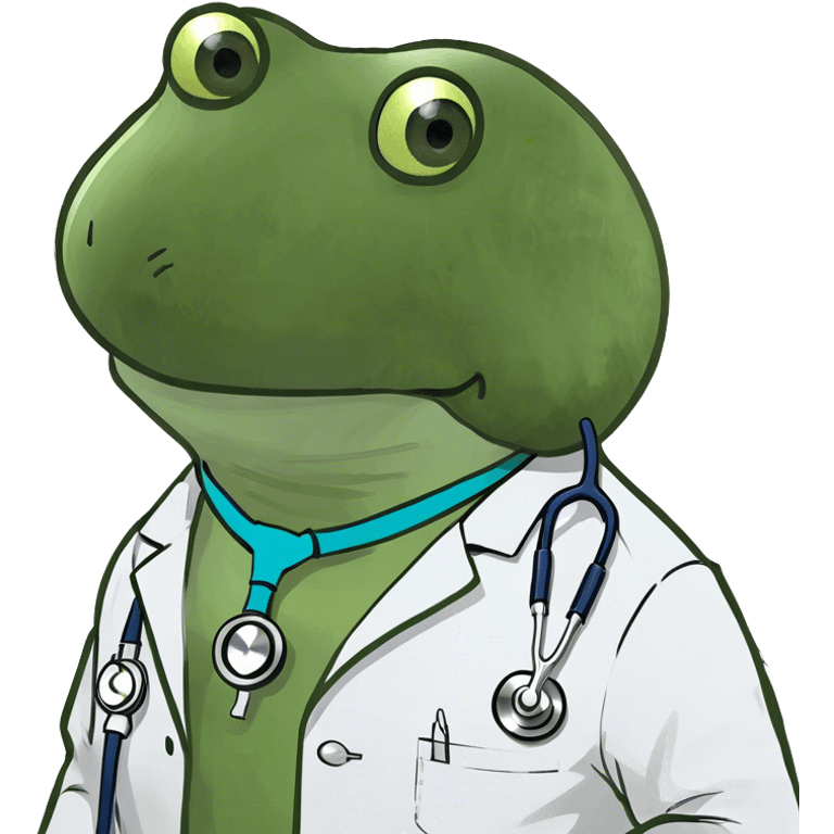 bufo wearing a doctor outfit emoji