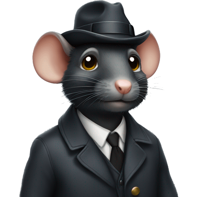 Black rat as detective emoji