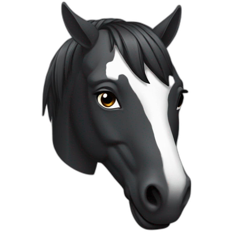 Cheval noir emoji