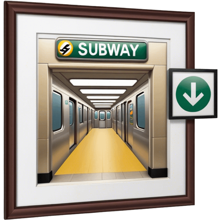 entrance to the subway, with a subway sign emoji