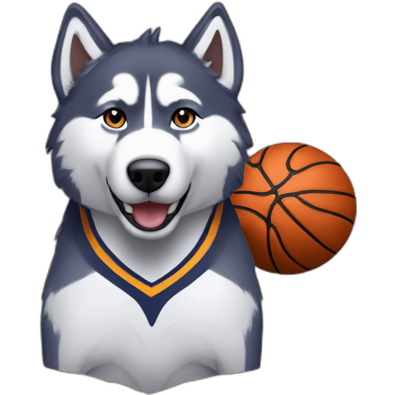 husky basketball player emoji