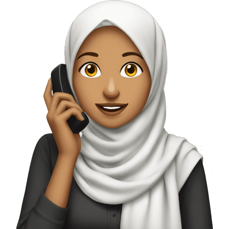 hijabi woman talking o the phone emoji