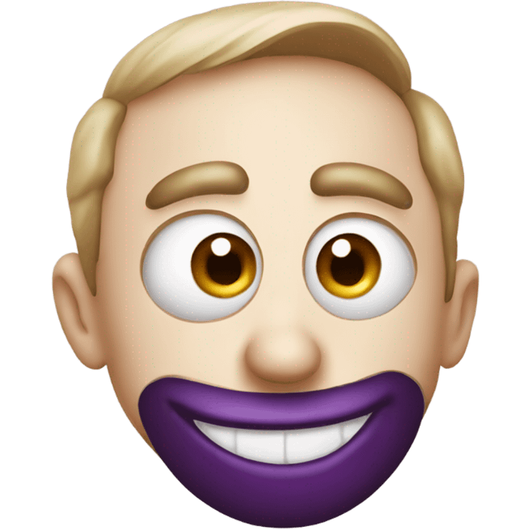 Silly face with eggplant nose emoji