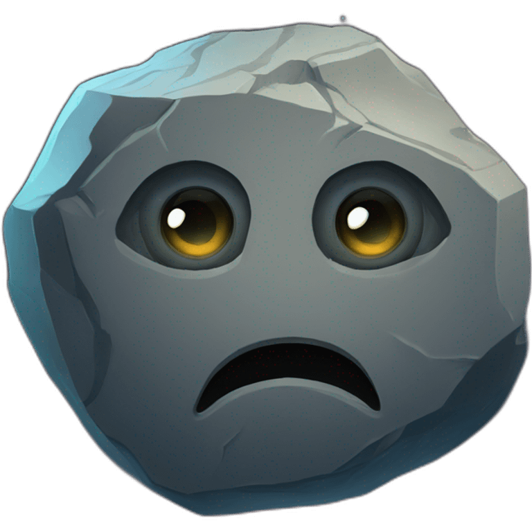 Big Rock with eyes in middle of univers emoji