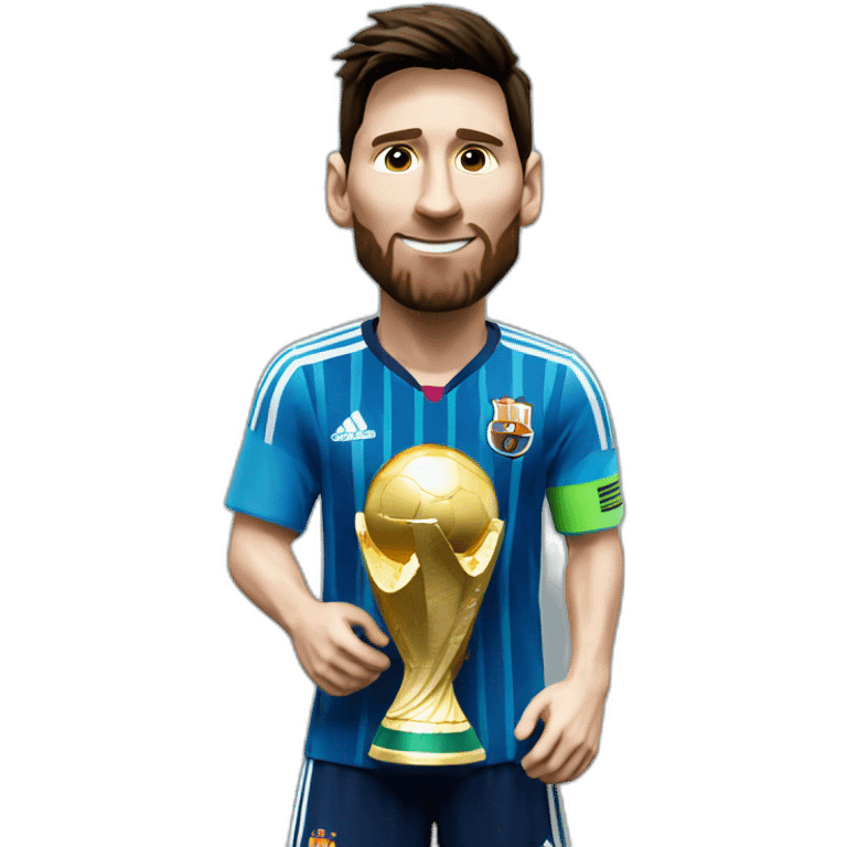 LIONEL MESSI WITH WORLD CUP TROPHY emoji